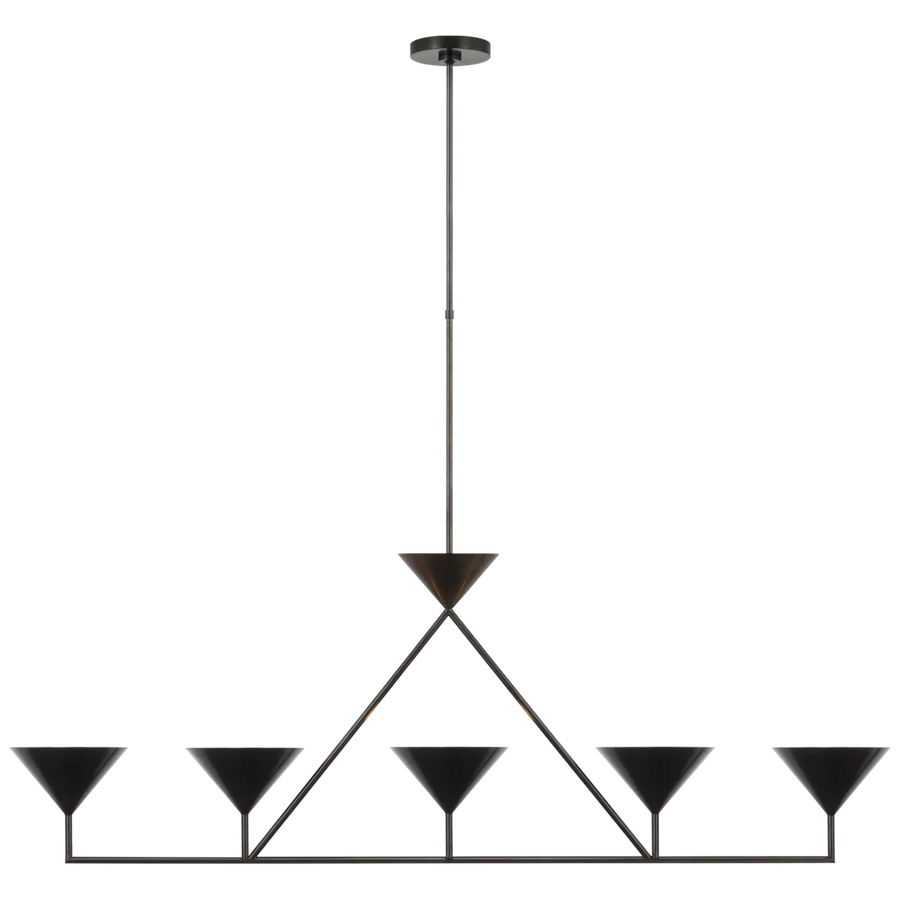 Orla XL 5-Light Linear Chandelier-Visual Comfort-VISUAL-PCD 5216BZ-ChandeliersBronze-1-France and Son