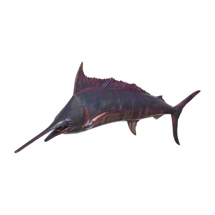 Blue Marlin Fish Wall Sculpture-Phillips Collection-PHIL-PH66671-Wall ArtSilver Leaf-4-France and Son