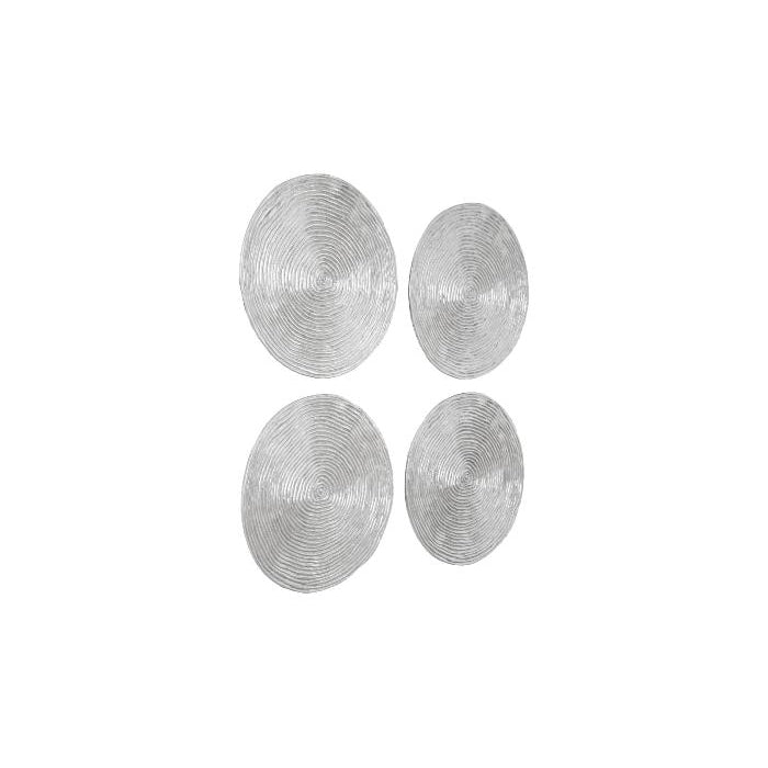 Ripple Wall Disk - Set of 4-Phillips Collection-PHIL-PH102837-Wall ArtSilver Leaf with Antiquing-2-France and Son