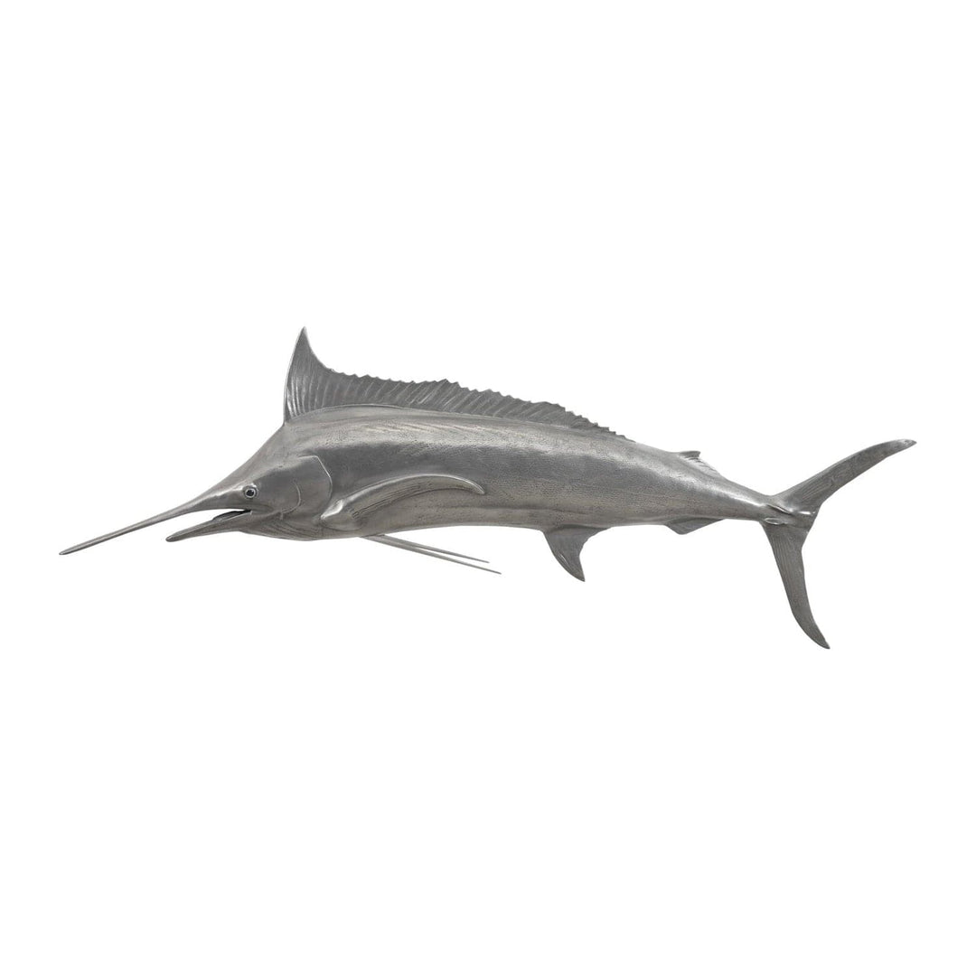 Blue Marlin Fish Wall Sculpture-Phillips Collection-PHIL-PH67450-Wall ArtPolished Aluminum-3-France and Son