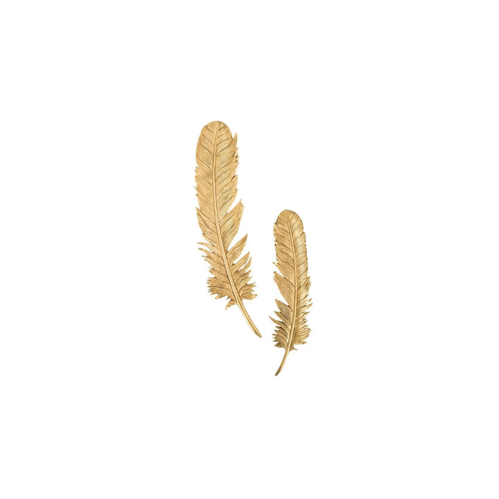 Feathers Small Gold Wall Art Set-Phillips Collection-PHIL-PH67716-Decor-1-France and Son