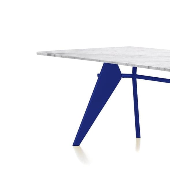 Jean Cobalt Blue Marble Dining Table-France & Son-FXT694WHT-Dining Tables-2-France and Son