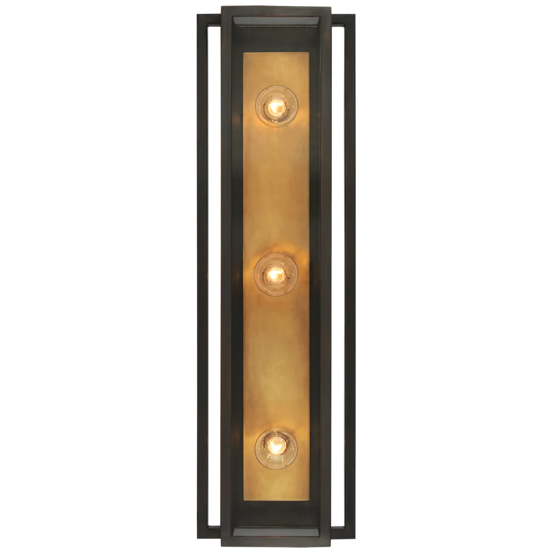 Helly 24" Vanity Light-Visual Comfort-VISUAL-S 2203BZ/HAB-CG-Bathroom VanityBronze and Hand-Rubbed Antique Brass-Clear Glass-1-France and Son