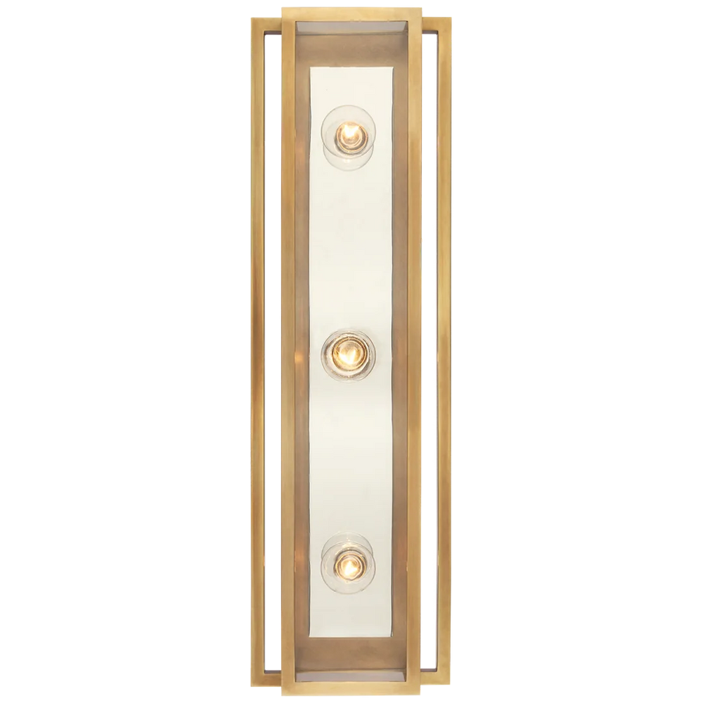 Helly 24" Vanity Light-Visual Comfort-VISUAL-S 2203HAB/PN-CG-Bathroom VanityHand-Rubbed Antique Brass and Polished Nickel-Clear Glass-2-France and Son