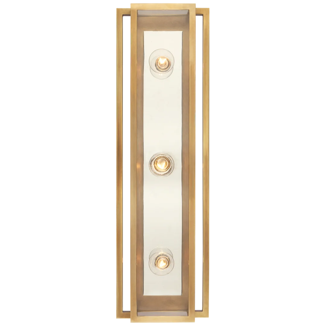 Helly 24" Vanity Light-Visual Comfort-VISUAL-S 2203HAB/PN-CG-Bathroom VanityHand-Rubbed Antique Brass and Polished Nickel-Clear Glass-2-France and Son