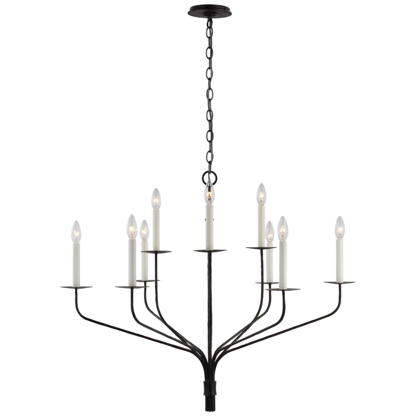 Bellano Large Two - Tier Chandelier-Visual Comfort-VISUAL-S 5752AI-ChandeliersAged Iron-1-France and Son