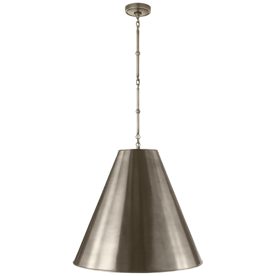 Greatman Large Hanging Lamp-Visual Comfort-VISUAL-TOB 5014AN-AN-ChandeliersAntique Nickel - Antique Nickel Shade-1-France and Son