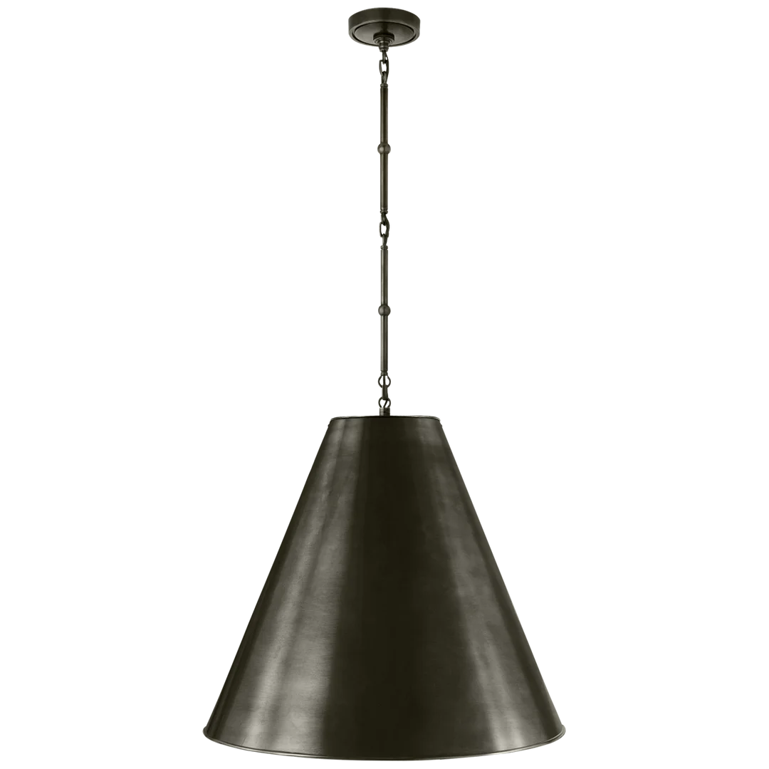 Greatman Large Hanging Lamp-Visual Comfort-VISUAL-TOB 5014BZ-BZ-ChandeliersBronze - Bronze Shade-6-France and Son