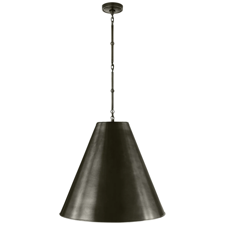 Greatman Large Hanging Lamp-Visual Comfort-VISUAL-TOB 5014BZ-BZ-ChandeliersBronze - Bronze Shade-6-France and Son