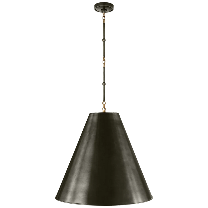 Greatman Large Hanging Lamp-Visual Comfort-VISUAL-TOB 5014BZ/HAB-BZ-ChandeliersBronze and Hand-Rubbed Antique Brass - Bronze Shade-3-France and Son
