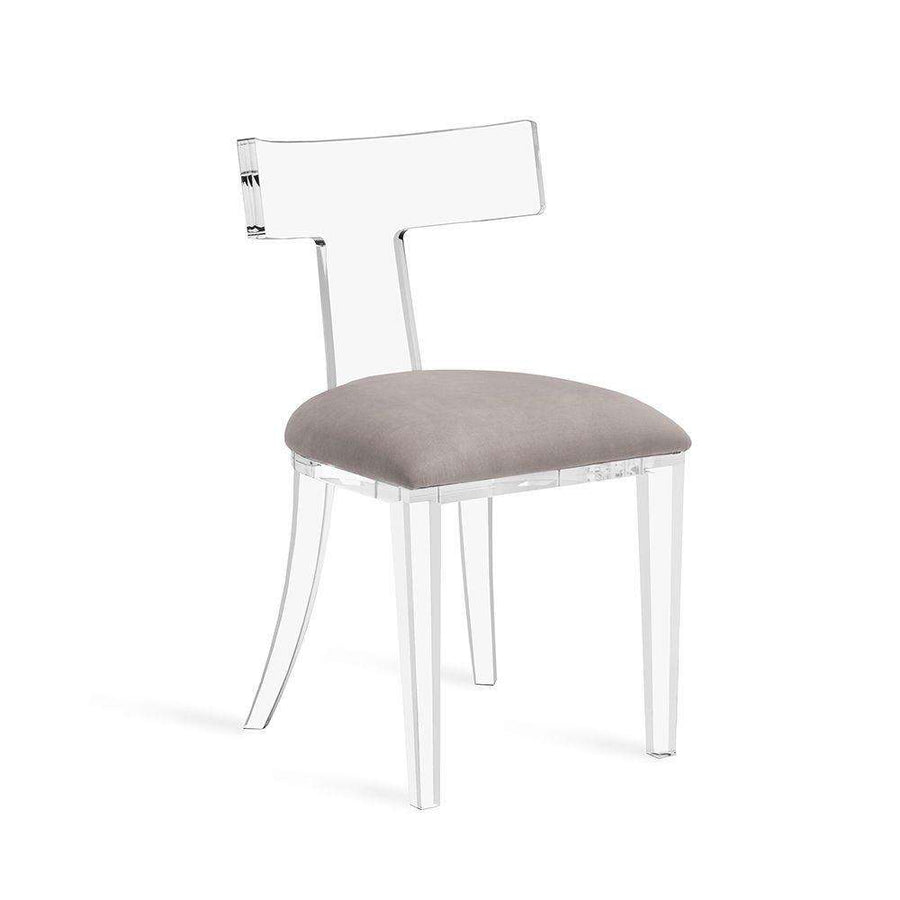 Tristan Acrylic Klismos Chair-Interlude-INTER-145067-Dining ChairsNIMBUS GREY VELVET-1-France and Son