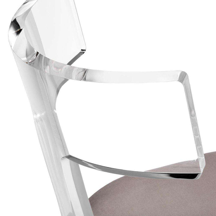 Tristan Acrylic Klismos Chair-Interlude-INTER-145067-Dining ChairsNIMBUS GREY VELVET-4-France and Son
