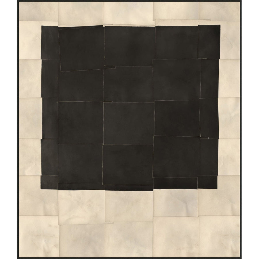 Parchment Square Black-Wendover-WEND-WLA1660-Wall Art-1-France and Son