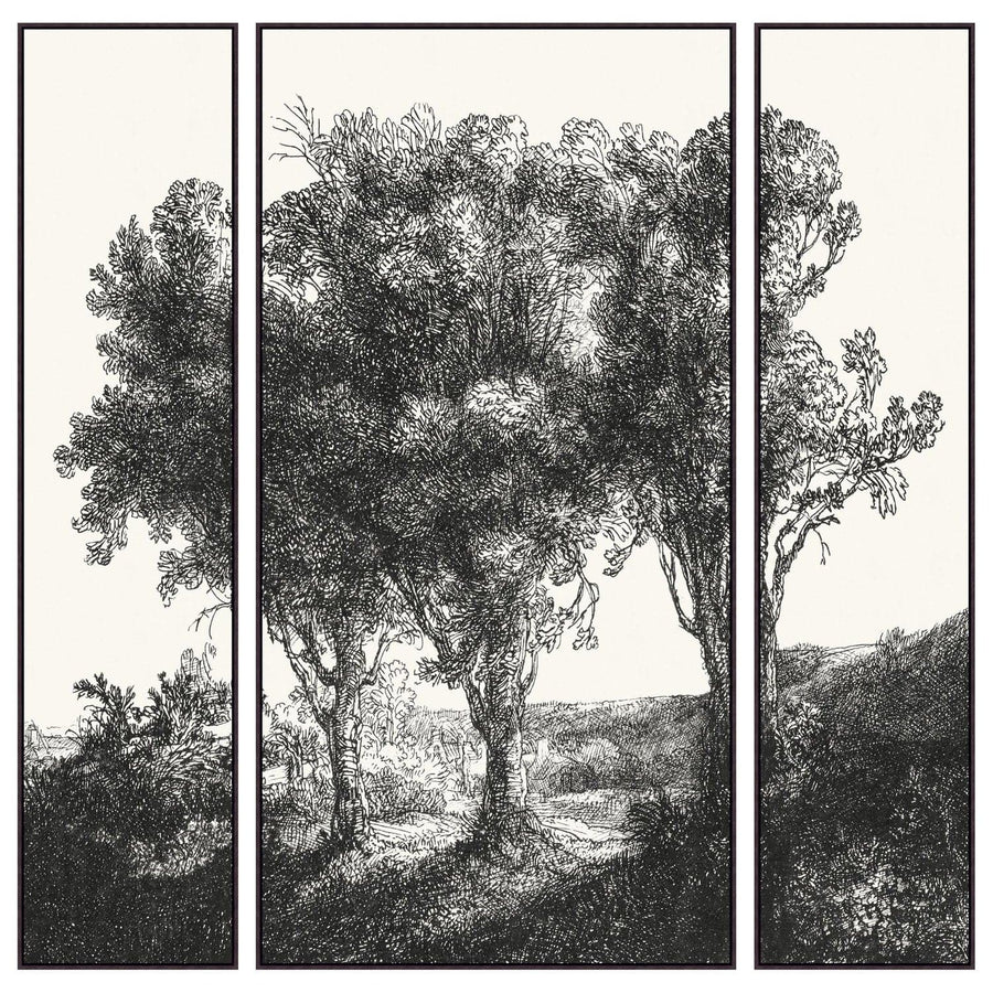 Countryside Etching Triptych (Set Of 3)-Wendover-WEND-WLA2040-Wall Art-1-France and Son