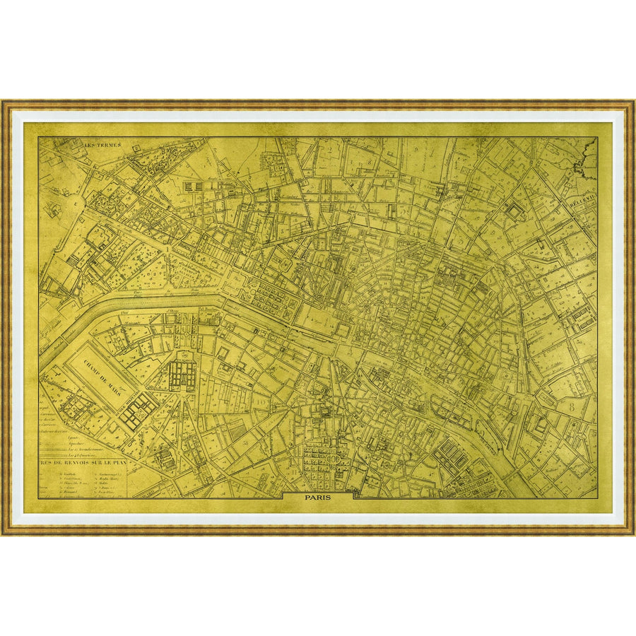Gilded Paris Map-Wendover-WEND-WVT1710-Wall Art-1-France and Son