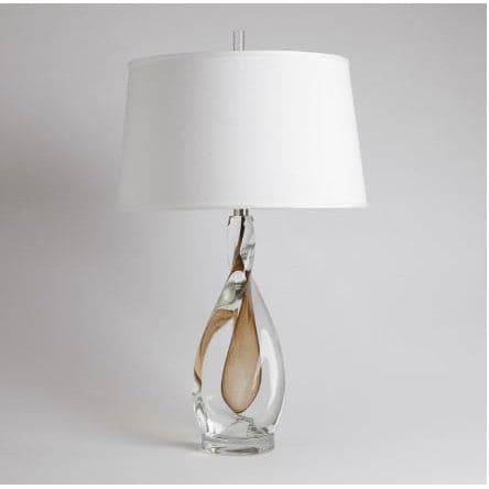 Amber Twist Lamp w/Silk Shade