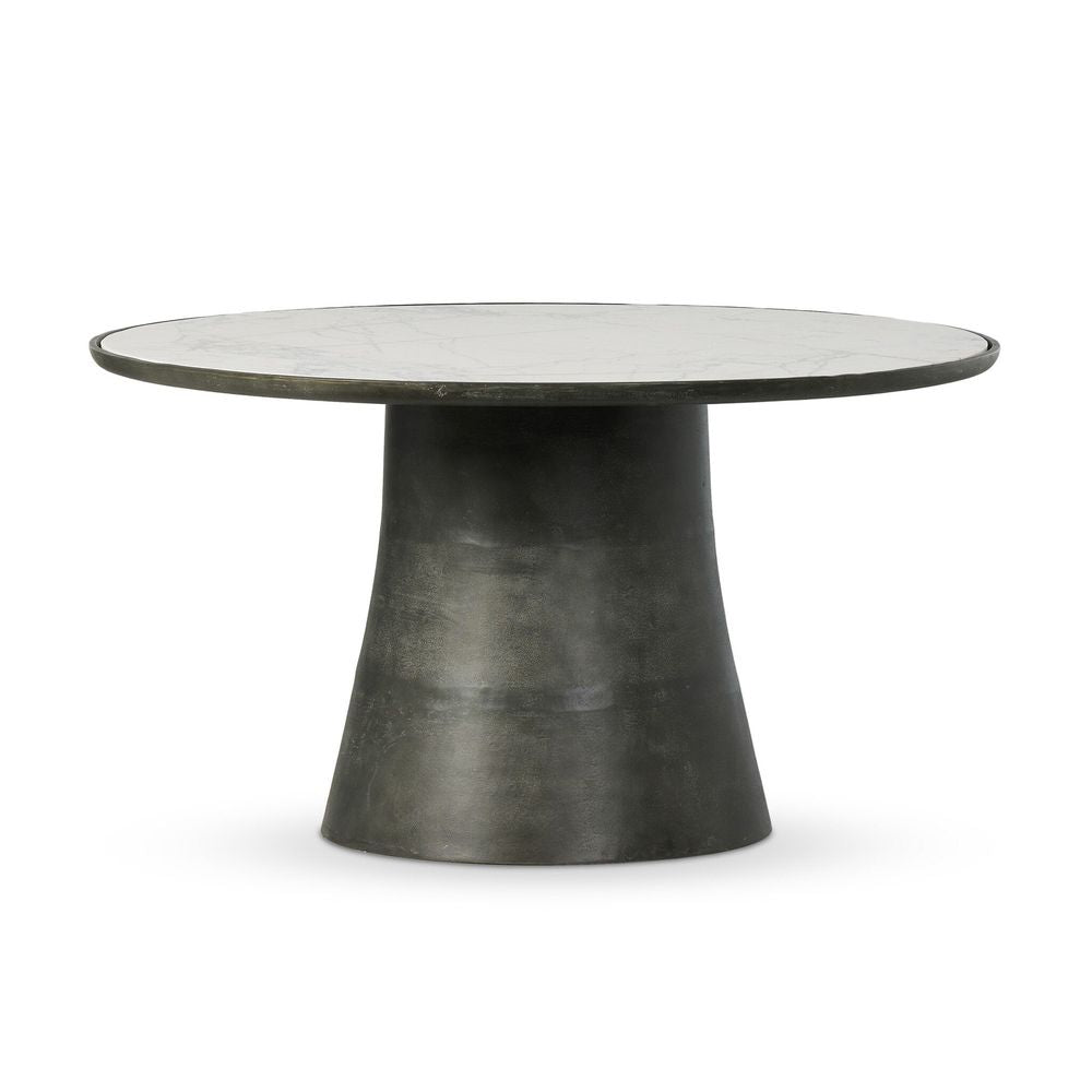 Balboa Outdoor Dining Table - Veined White Marble
