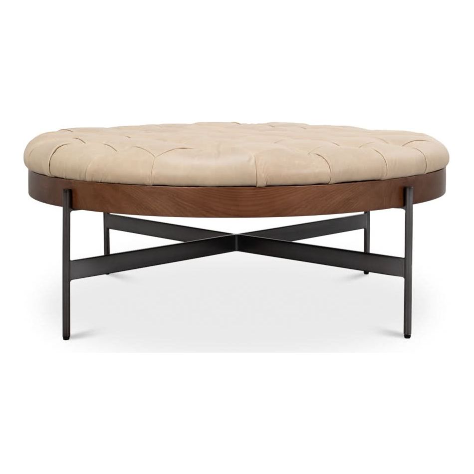 Corbet Cocktail Ottoman Cappucino White