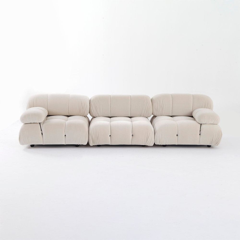 Grappolo Modular Sectional Sofa Set - Premium Ivory Velvet