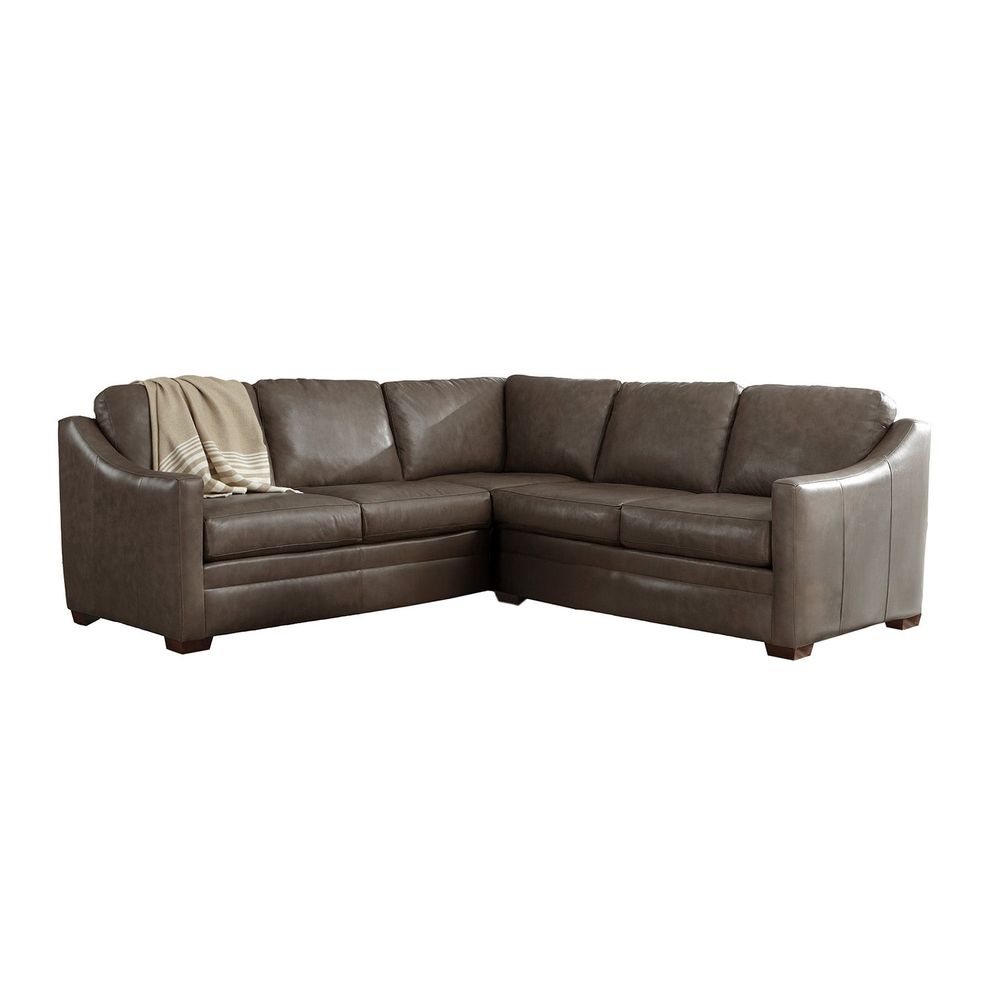 Eclipse L Corner Sectional - Brown Leather