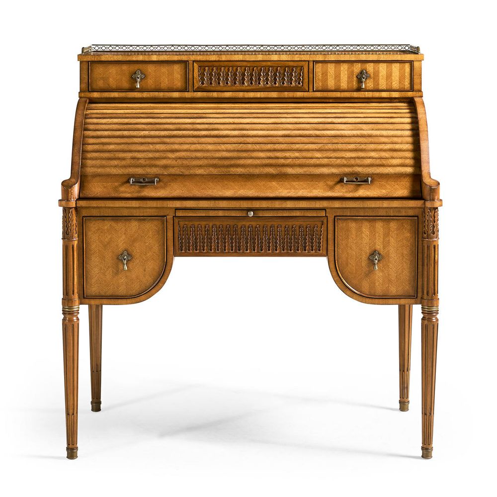 Satinwood Roll Top Desk