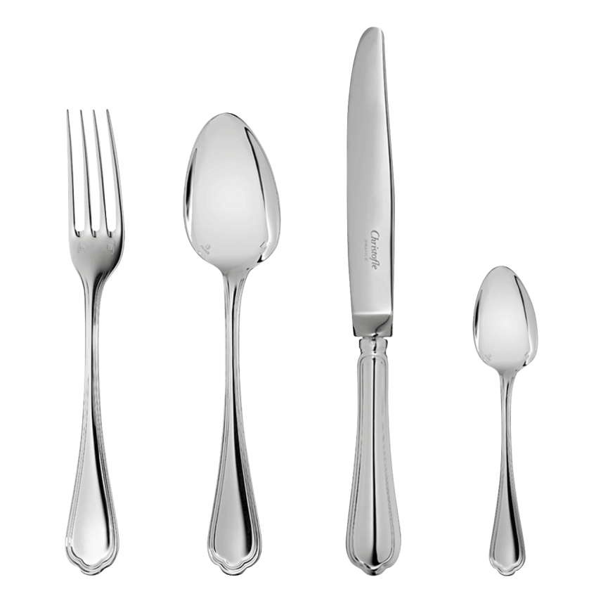 Flatware Set for 12 People (48 Pieces) Spatours Silver Plated