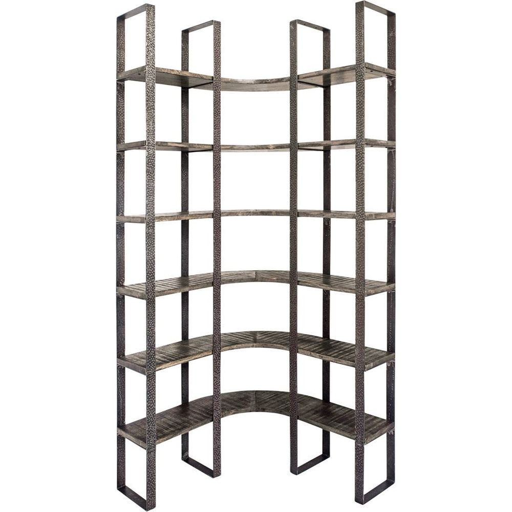Bookcases & Etageres Luke Brown Wood | Black Metal Shelving Unit