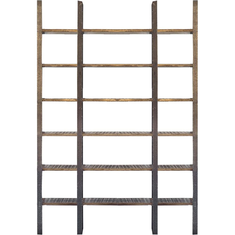 Bookcases & Etageres Leander Brown Wood | Black Metal Shelving Unit