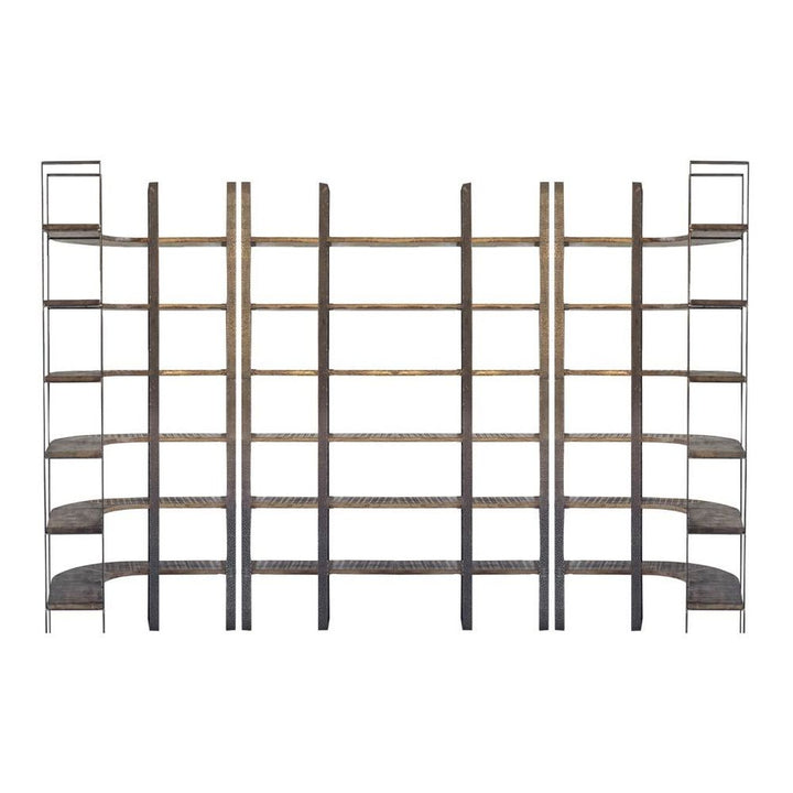 Bookcases & Etageres Leander Brown Wood | Black Metal Shelving Unit