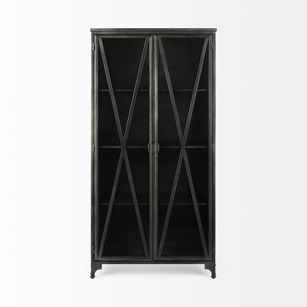 Cabinets & Curios Heathcliff Black Metal Display Cabinet