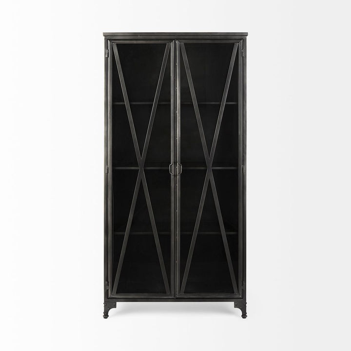 Cabinets & Curios Heathcliff Black Metal Display Cabinet
