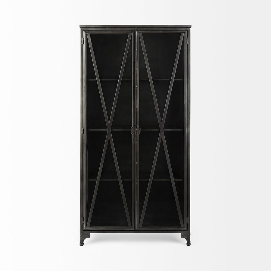Cabinets & Curios Heathcliff Black Metal Display Cabinet