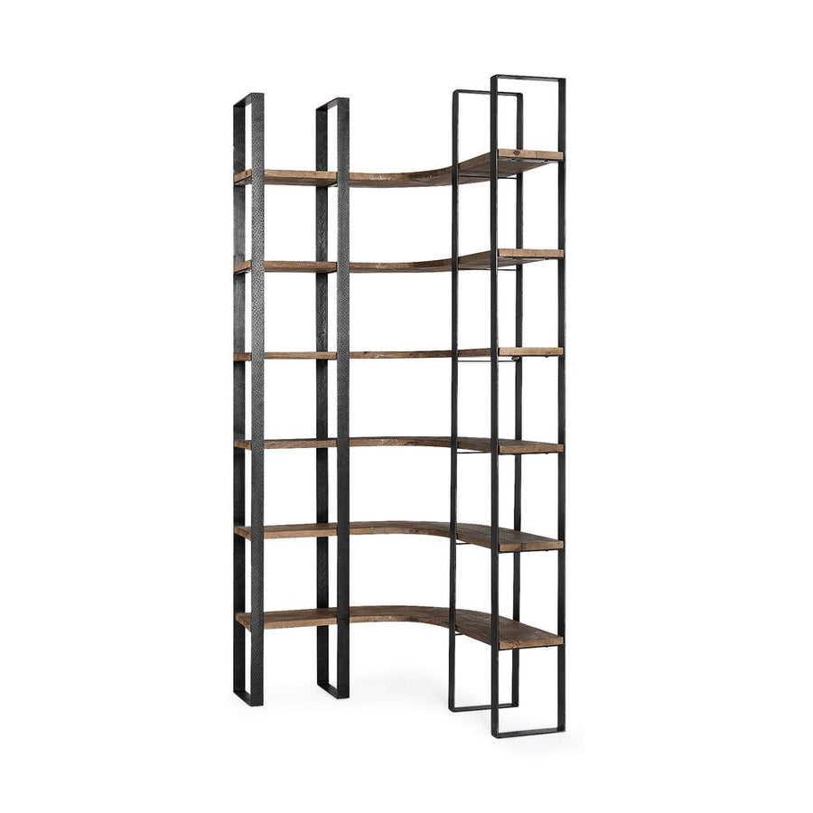 Bookcases & Etageres Luke Dark Brown Wood | Black Metal Shelving Unit