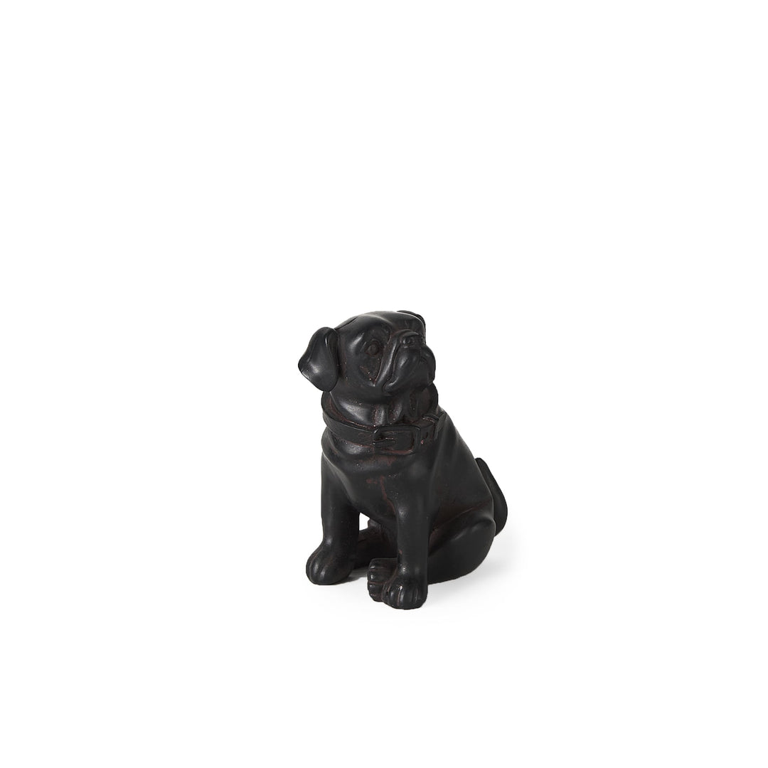 Cadence 4L x 5W Black Resin Pug Dog