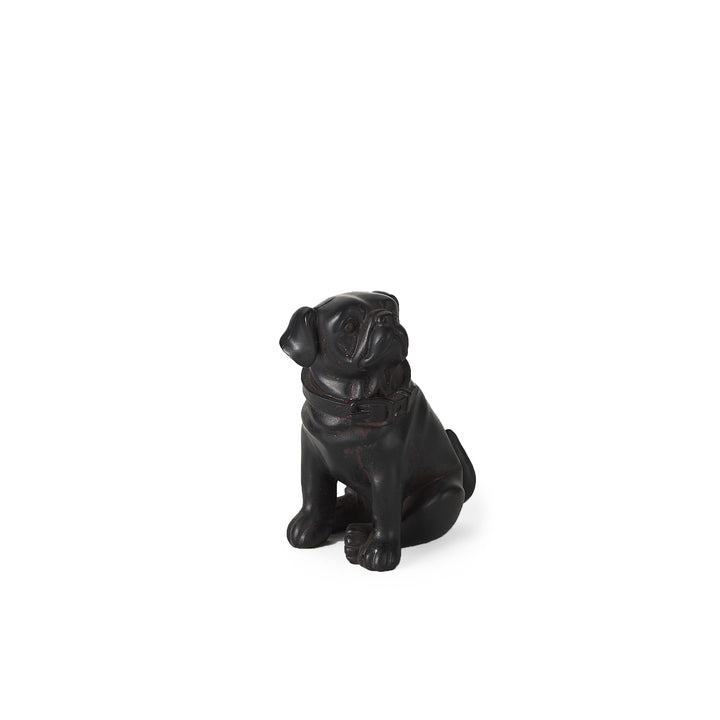 Cadence 4L x 5W Black Resin Pug Dog