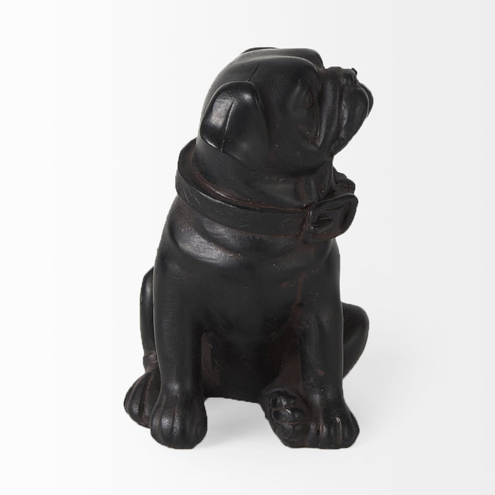 Cadence 4L x 5W Black Resin Pug Dog