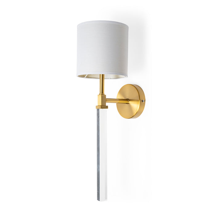 Gabler Gold Metal | White Shade Wall Sconce