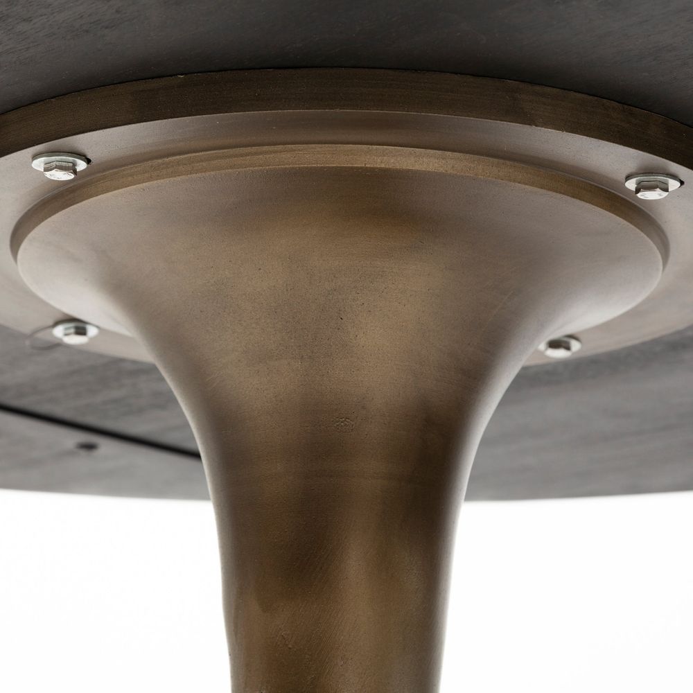 Caspian Brown Wood | Gold Metal Dining Table