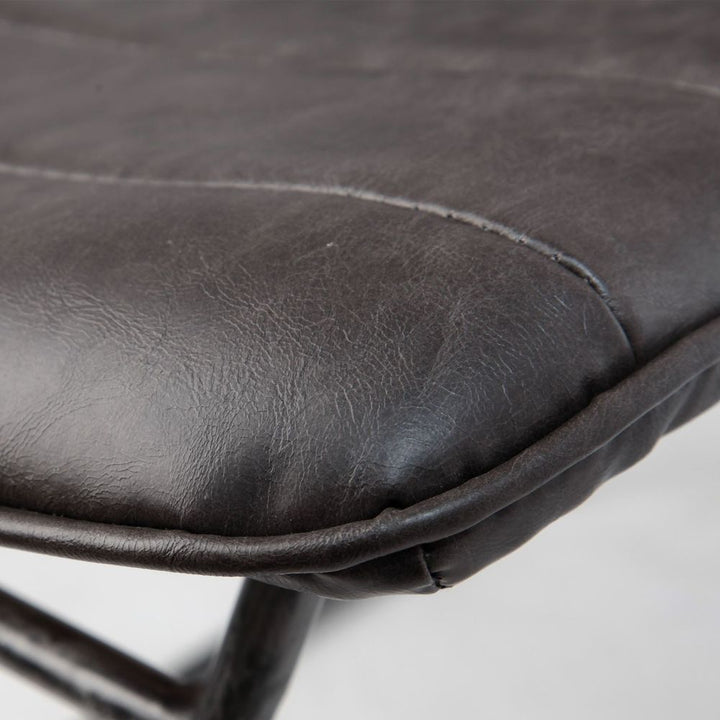 Silas Brown Faux Leather | Black Metal Dining Chair