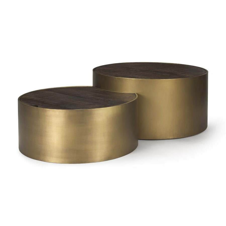Coffee Tables Zenith Gold Metal | Brown Wood Coffee Table