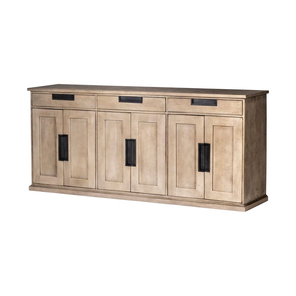 Jameson Light Brown Wood | Black Metal Sideboard