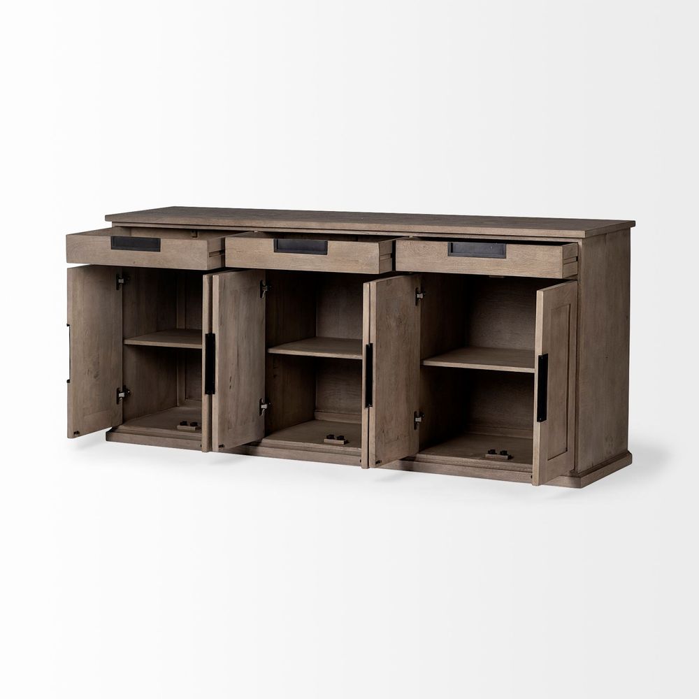 Jameson Light Brown Wood | Black Metal Sideboard