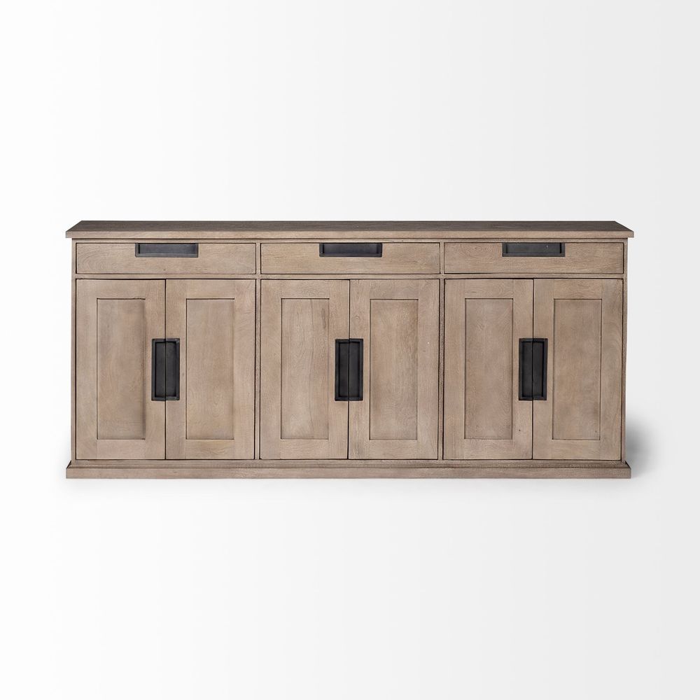 Jameson Light Brown Wood | Black Metal Sideboard
