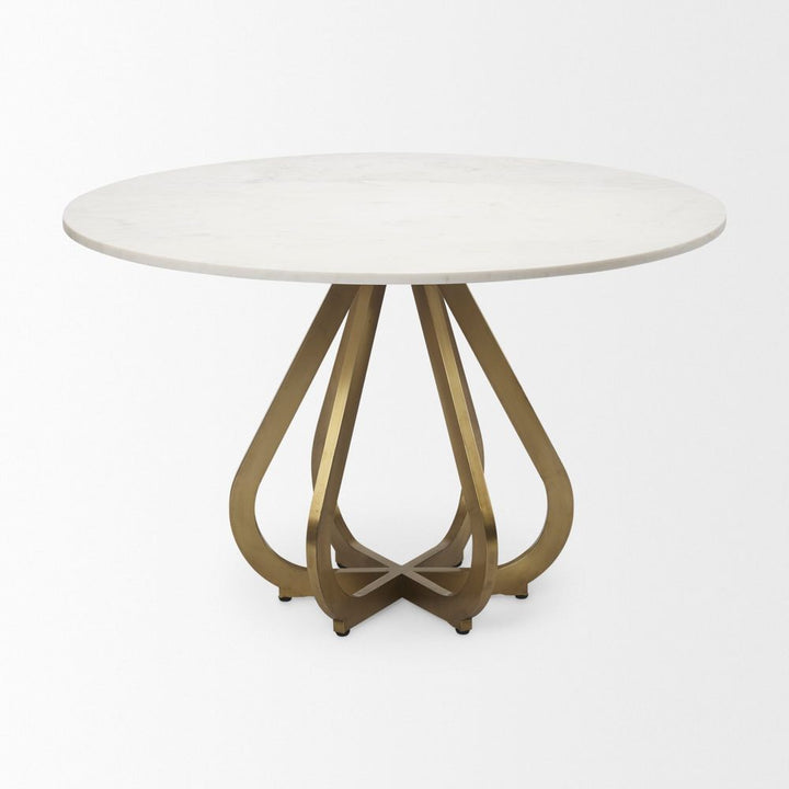 Dining Tables Valentin White Marble | Gold Metal Dining Table