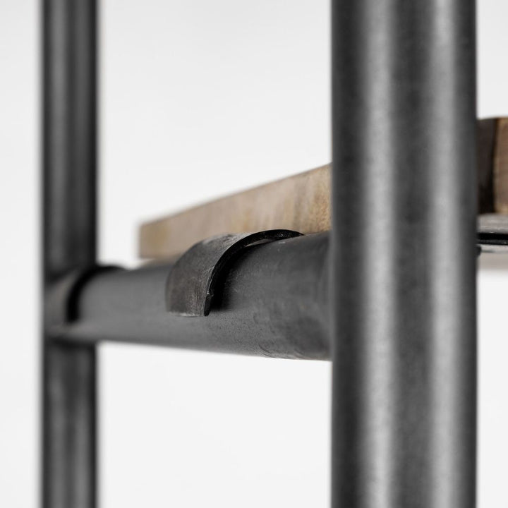 Maximus Brown Wood | Black Metal Shelving Unit