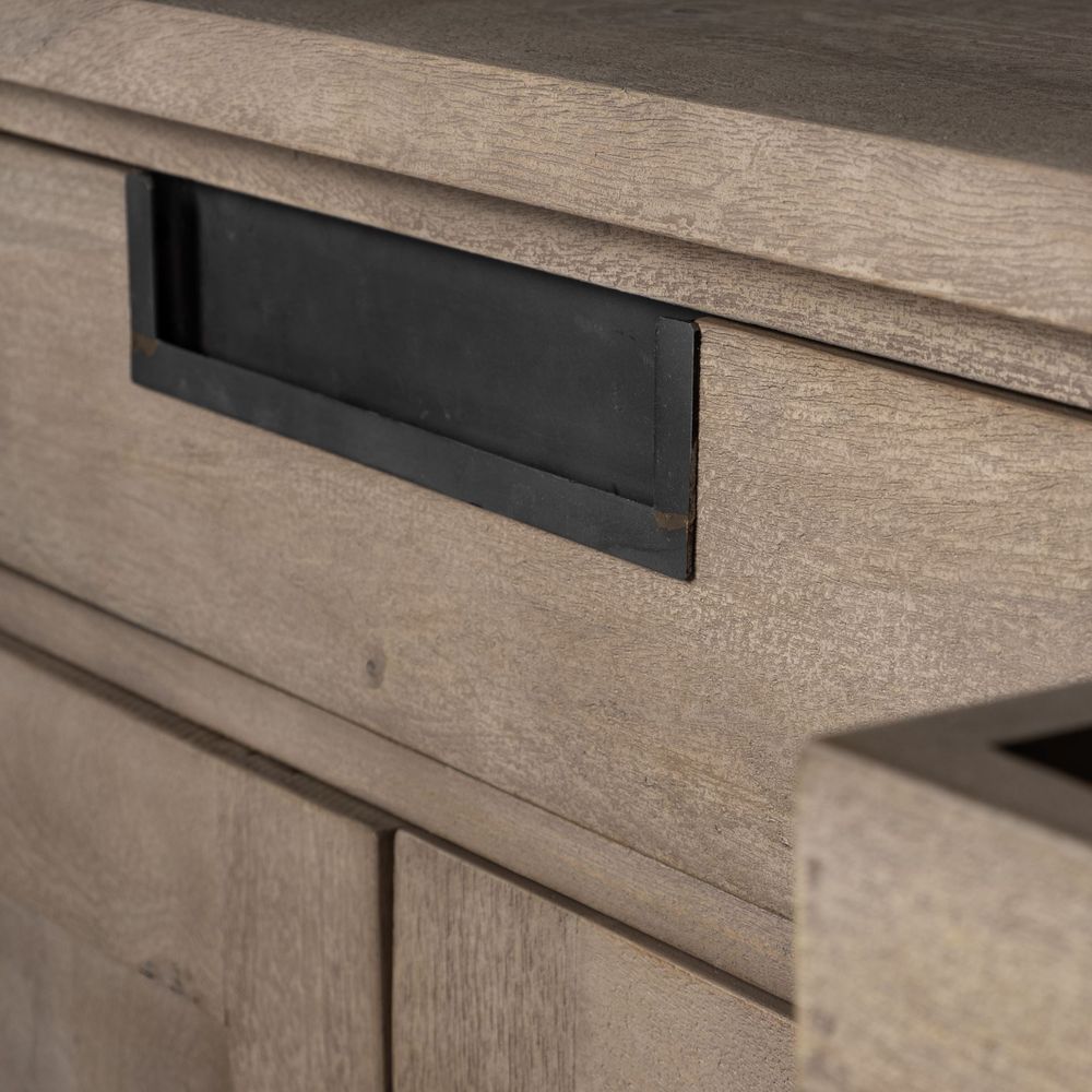 Jameson Light Brown Wood | Black Metal Sideboard