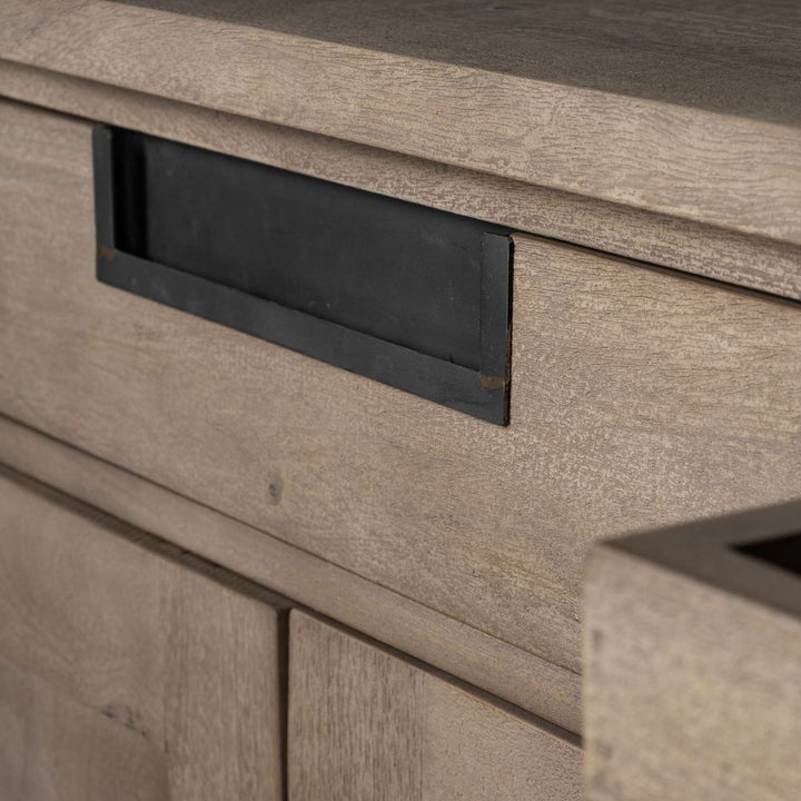 Jameson Light Brown Wood | Black Metal Sideboard