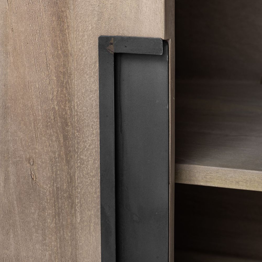 Jameson Light Brown Wood | Black Metal Sideboard