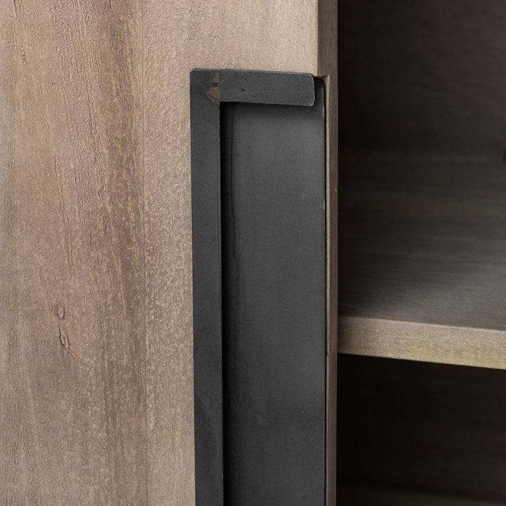 Jameson Light Brown Wood | Black Metal Sideboard