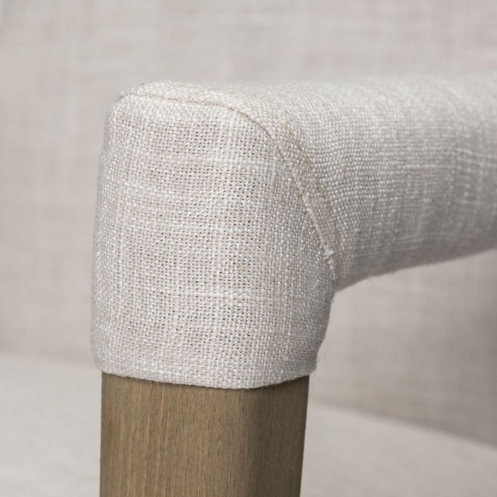 Lincoln Cream | Light Brown Wood | Armed Dining Chair